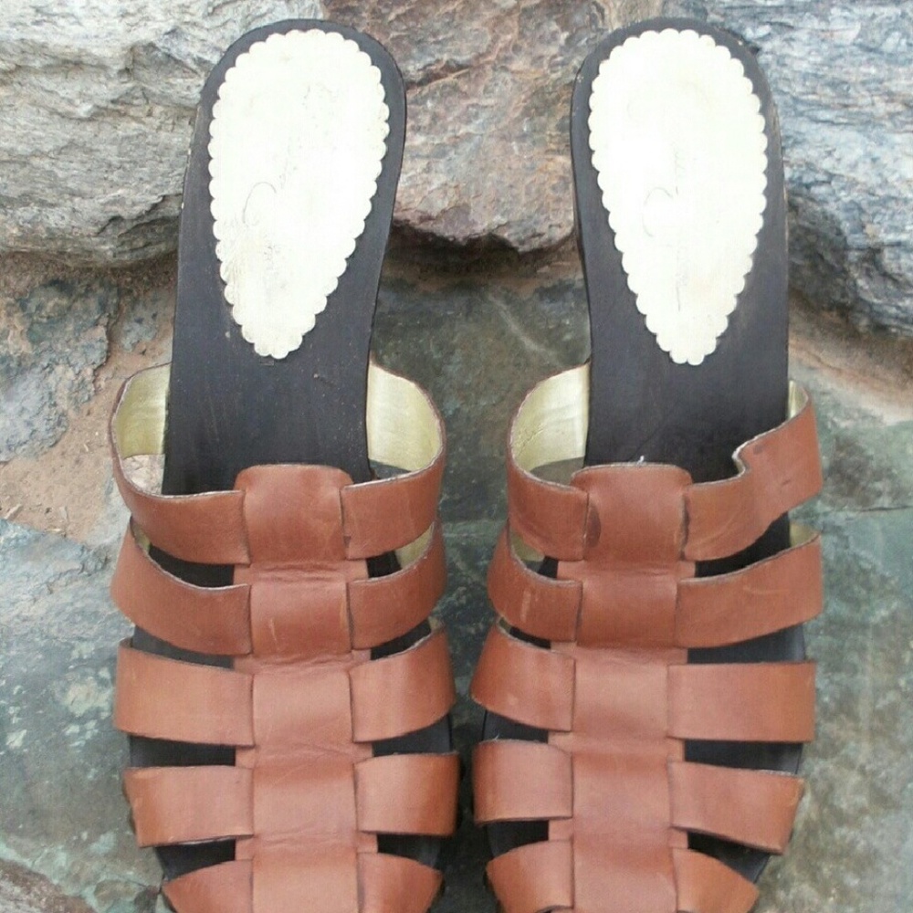 Jessica Simpson Leather Clogs